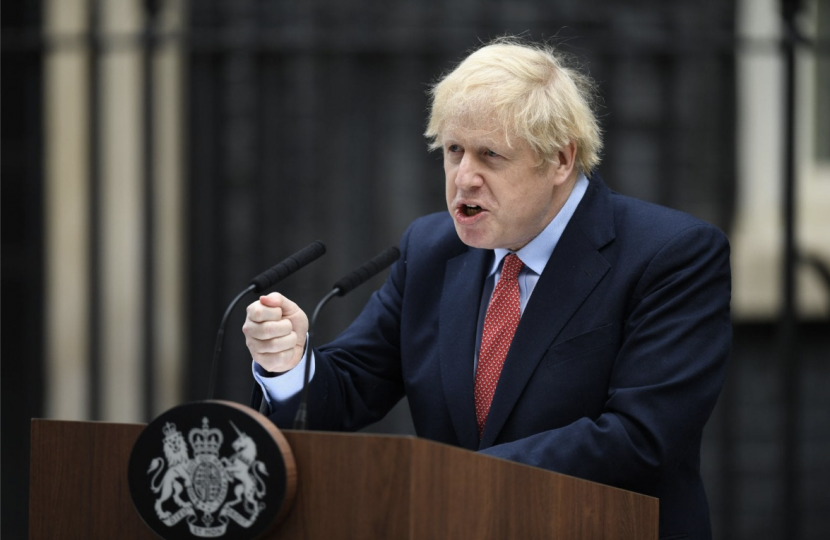 Boris Johnson giving speech.